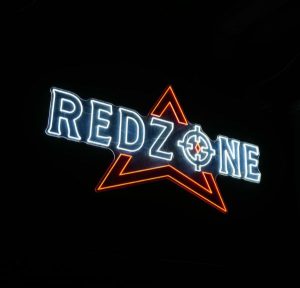 Red Zone Logo in Neon Light